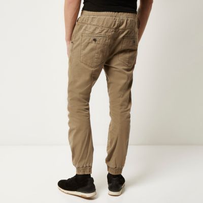 Brown casual cuffed trousers